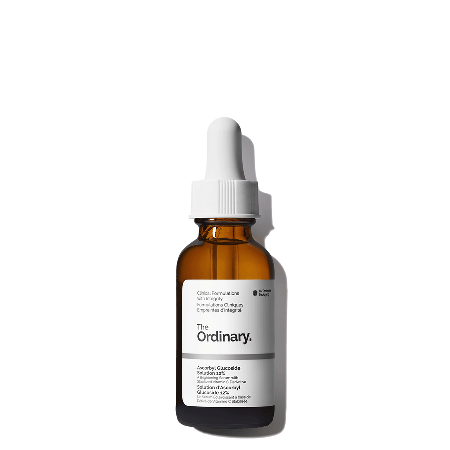 The Ordinary Ascorbyl Glucoside Solution 12% vitamin C serum for brightening, uneven skin tone, and anti-aging