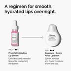 Pair PHA 5% Lip Exfoliating Serum with Squalane + Amino Acids Lip Balm for smooth hydrated lips