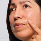 Model applies serum to smile lines